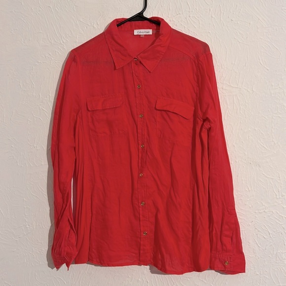 Calvin Klein linen blouse - Picture 2 of 9